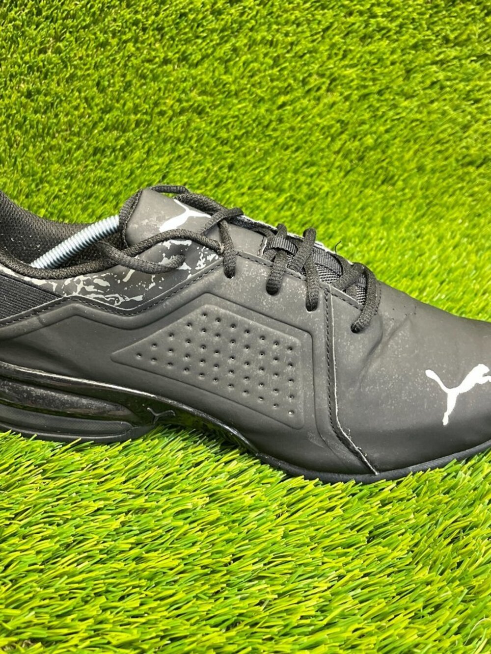 Puma Viz Runner Mens Size 12 Black White Athletic Running Walking Shoes Sneakers